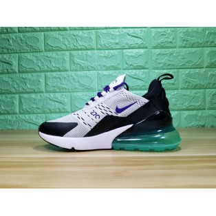 Chaussure Nike Sportswear Air Max 270 Femme Baskets Basses Blanc/Noir/Bleu AH6789-103 Pas Cher