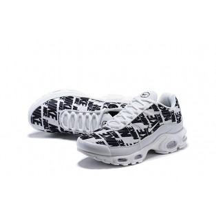 Chaussure Nike Air Max Plus TN SE Nike Logo Blanc Noir 815994-006 Pour Homme