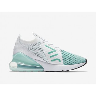 Chaussures Running Nike Air Max 270 Flyknit Femme Blanche/Vert AH6803-301 en solde