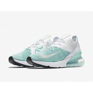Chaussures Running Nike Air Max 270 Flyknit Femme Blanche/Vert AH6803-301 en solde