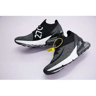 Chaussures Running Nike Air Max 270 Flyknit pour Homme Noir/Gris/Blanc AO1023-001 Pas Cher