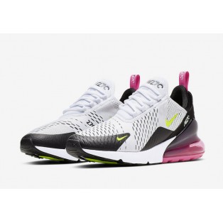Basket Nike Air Max 270 Blanche/Volt-Noir Laser Fuchsia AH8050-109 Pour Femme Nouveau Pas Cher