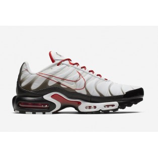 Nike Air Max Plus Tn Requin/Tuned 1 Chaussures Pour Homme Blanc/Noir/Rouge CK9392-100 Pas Cher