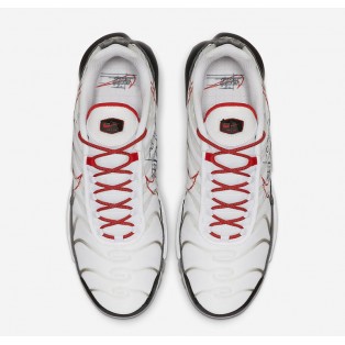 Nike Air Max Plus Tn Requin/Tuned 1 Chaussures Pour Homme Blanc/Noir/Rouge CK9392-100 Pas Cher