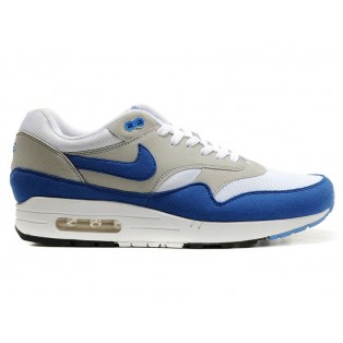 Nike Air Max 1 Chaussures Nike Nouvelle Pour Homme Gris/Bleu-Blanc