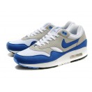 Nike Air Max 1 Chaussures Nike Nouvelle Pour Homme Gris/Bleu-Blanc