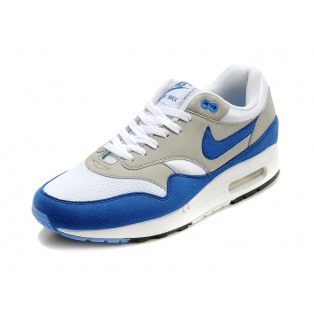 Nike Air Max 1 Chaussures Nike Nouvelle Pour Homme Gris/Bleu-Blanc
