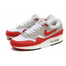 Nike Air Max 1 Chaussures Nike Nouvelle Pour Homme Gris/Rouge-Blanc