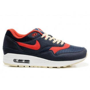 Nike Air Max 1 Chaussures Nike Nouvelle Pour Homme Pers/Rouge-Blanc