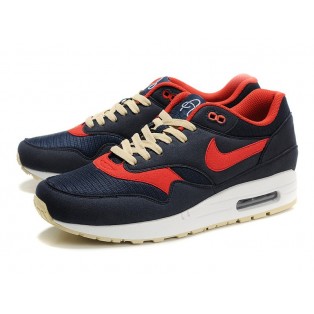 Nike Air Max 1 Chaussures Nike Nouvelle Pour Homme Pers/Rouge-Blanc