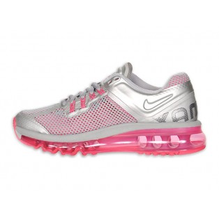 Nike Air Max 2013 Chaussure de Running Pour Femme Wmns/GS Argent/Pink 555753-002