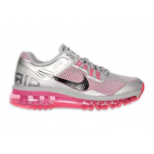 Nike Air Max 2013 Chaussure de Running Pour Femme Wmns/GS Argent/Pink 555753-002