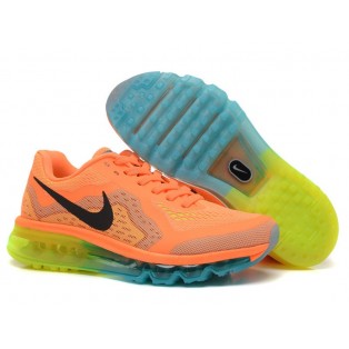 Nike Air Max 2014 GS Chaussures de Running Pour Femme Roux/Noir Bleu/Jaune 621078-804