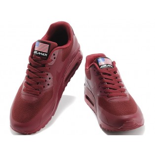 Nike Air Max 90 Hyperfuse USA/GS Chaussures Nike Nouvelle Pour Femme Bourgogne 613840-220