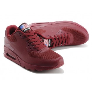 Nike Air Max 90 Hyperfuse USA/GS Chaussures Nike Nouvelle Pour Femme Bourgogne 613840-220