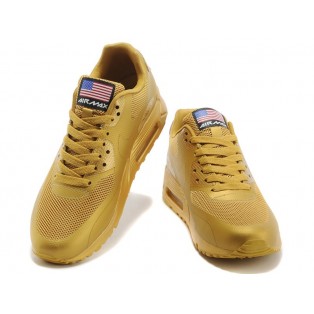 Nike Air Max 90 Hyperfuse USA/GS Chaussures Nike Nouvelle Pour Femme Or 613840-999