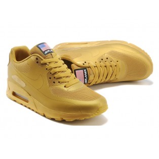 Nike Air Max 90 Hyperfuse USA/GS Chaussures Nike Nouvelle Pour Femme Or 613840-999