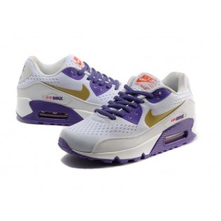 Nike Air Max 90 Premium EM GS Chaussures Pour Femme Blanc/Purpre