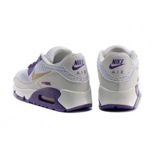 Nike Air Max 90 Premium EM GS Chaussures Pour Femme Blanc/Purpre