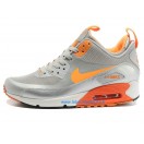 Nike Air Max 90 SneakerBoot Chaussures Nouvelle Pour Homme Argent Orange 616314-ID2