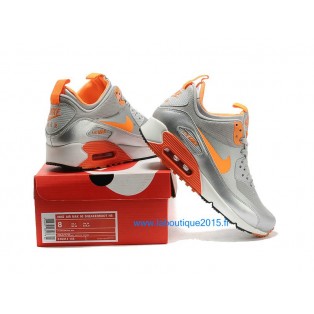 Nike Air Max 90 SneakerBoot Chaussures Nouvelle Pour Homme Argent Orange 616314-ID2