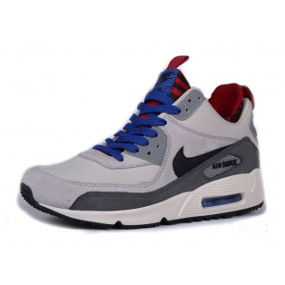 Nike Air Max 90 SneakerBoot Chaussures Nouvelle Pour Homme Blanc/Gris