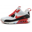 Nike Air Max 90 SneakerBoot Chaussures Nouvelle Pour Homme Blanc Rouge 616314-006