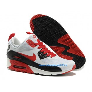 Nike Air Max 90 SneakerBoot Chaussures Nouvelle Pour Homme Blanc Rouge 616314-006