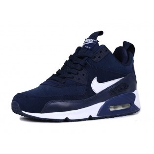 Nike Air Max 90 SneakerBoot Chaussures Nouvelle Pour Homme Bleu/Blanc