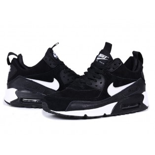 Nike Air Max 90 SneakerBoot Chaussures Nouvelle Pour Homme Noir Blanc