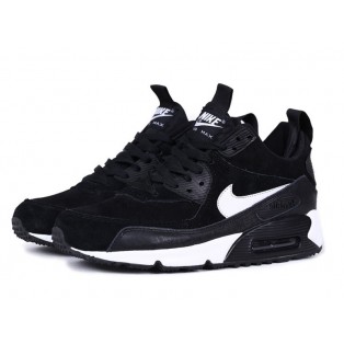 Nike Air Max 90 SneakerBoot Chaussures Nouvelle Pour Homme Noir Blanc