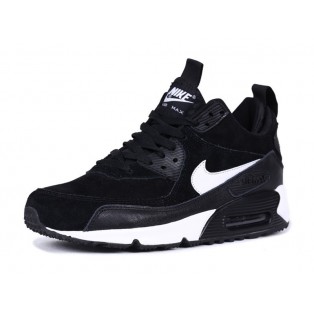 Nike Air Max 90 SneakerBoot Chaussures Nouvelle Pour Homme Noir Blanc