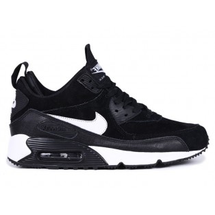 Nike Air Max 90 SneakerBoot Chaussures Nouvelle Pour Homme Noir Blanc