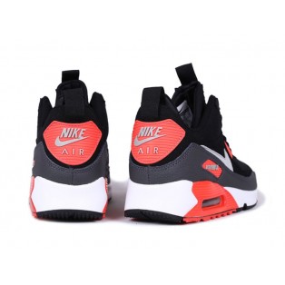 Nike Air Max 90 SneakerBoot Chaussures Nouvelle Pour Homme Noir Blanc/Rouge