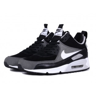 Nike Air Max 90 SneakerBoot Chaussures Nouvelle Pour Homme Noir Gris/Blanc
