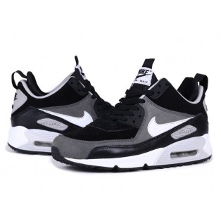 Nike Air Max 90 SneakerBoot Chaussures Nouvelle Pour Homme Noir Gris/Blanc