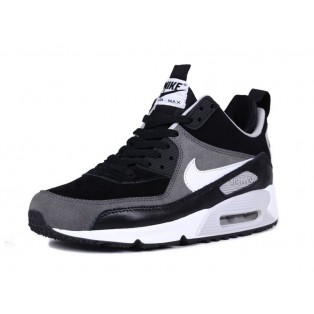 Nike Air Max 90 SneakerBoot Chaussures Nouvelle Pour Homme Noir Gris/Blanc