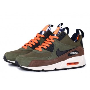Nike Air Max 90 SneakerBoot Chaussures Nouvelle Pour Homme Olive Blanc/Noir
