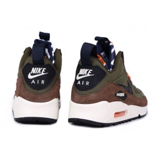 Nike Air Max 90 SneakerBoot Chaussures Nouvelle Pour Homme Olive Blanc/Noir