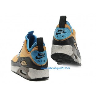 Nike Air Max 90 SneakerBoot Chaussures Nouvelle Pour Homme Or Noir Bleu 616314-ID1