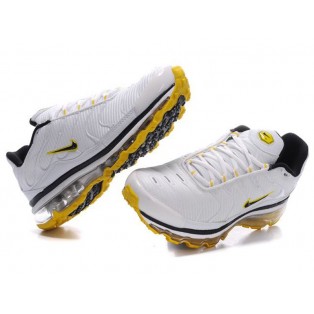 Nike Air Max Tn Requin Tuned +2009 - Chaussures Tn 2013 pour Homme Blanc/Jaune 378037-ID3