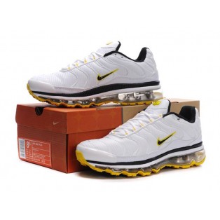 Nike Air Max Tn Requin Tuned +2009 - Chaussures Tn 2013 pour Homme Blanc/Jaune 378037-ID3