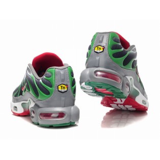 Nike Air Max Tn Requin/Tuned 1 2014 Chaussures Pour Homme Vert/Argent/Rouge