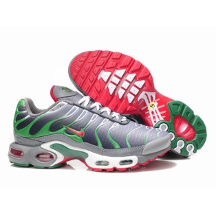 Nike Air Max Tn Requin/Tuned 1 2014 Chaussures Pour Homme Vert/Argent/Rouge