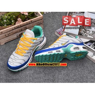 Nike Air Max Tn Requin/Tuned 2017 Chaussures de Baskets Pas Cher Pour Homme Blanc/Bleu 604133-109