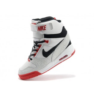 Nike Air Revolution Sky Hi GS Chaussures Montante Nike Nouvelle Pour Femme Blanc/Noir/Rouge 599410-100