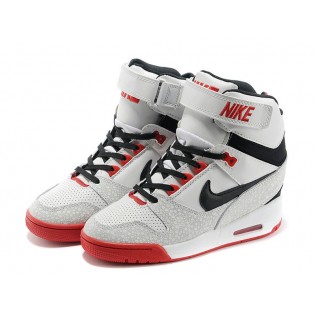 Nike Air Revolution Sky Hi GS Chaussures Montante Nike Nouvelle Pour Femme Blanc/Noir/Rouge 599410-100
