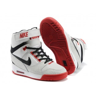 Nike Air Revolution Sky Hi GS Chaussures Montante Nike Nouvelle Pour Femme Blanc/Noir/Rouge 599410-100