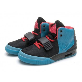 Nike Air Yeezy 2/II (Kanye West) Gym Chaussures Nike Nouvelle Pour Homme Bleu/Noir/Rouge 508214-107A