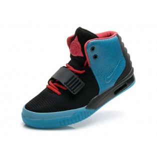 Nike Air Yeezy 2/II (Kanye West) Gym Chaussures Nike Nouvelle Pour Homme Bleu/Noir/Rouge 508214-107A